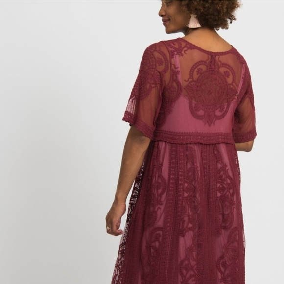 Agnes & Dora Sweaters - Agnes & Dora Vintage Red Lace Cardigan Womens Size Small/Medium